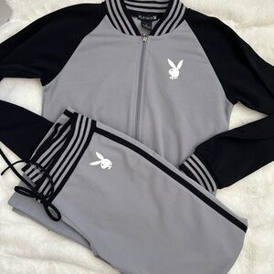 Playboy Gray and Black Tracksuit